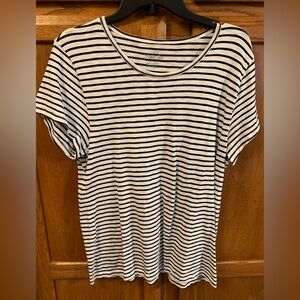 J. Crew Black and White Striped Short Sleeve Tee